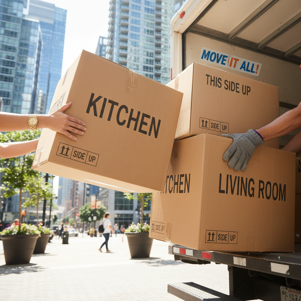 Baldų pakrovimas į transporto priemonę