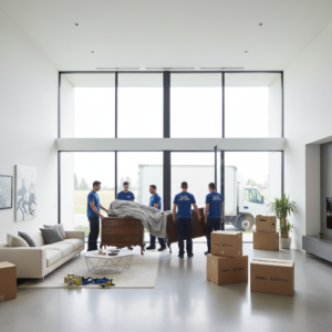 Senų baldų išvežimas moderniame namų interjere