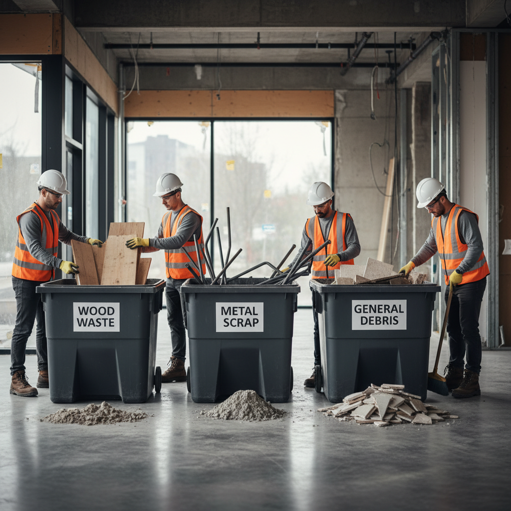 Remonto šiukšlių rūšiavimas ir paruošimas išvežimui