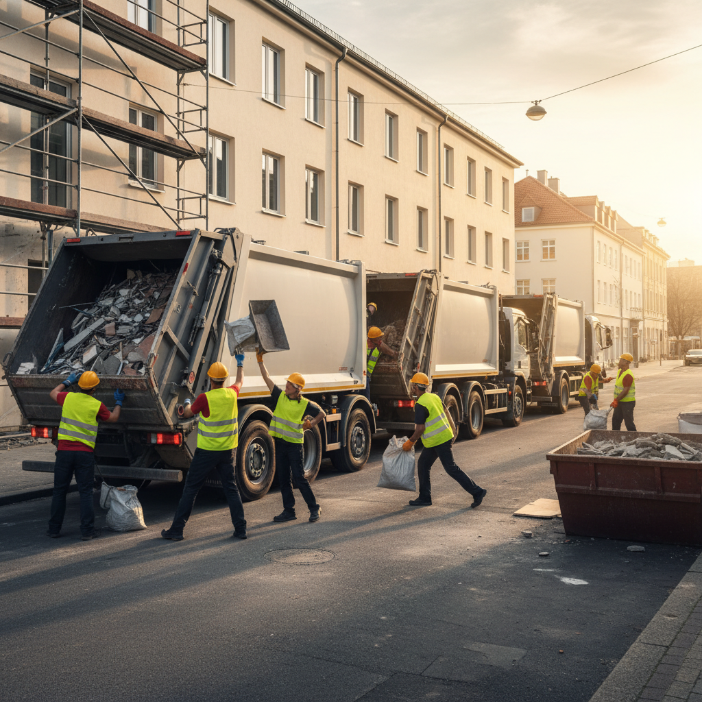 Efektyvus šiukšlių išvežimas po remonto
