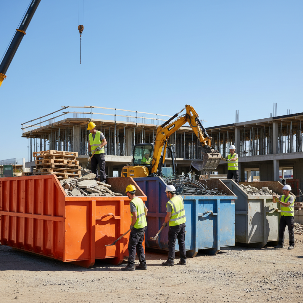 Šiukšlių konteinerių panaudojimas statybos aikštelėje
