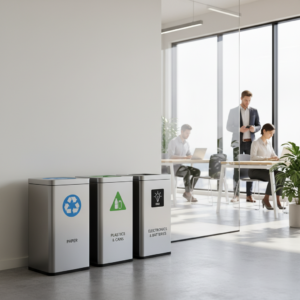 Biurų šiukšlių išvežimas modernioje ir švarioje biuro aplinkoje