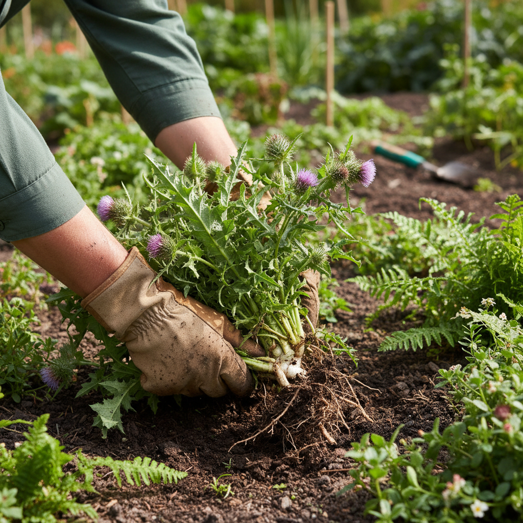 Kenksmingų augalų pašalinimas iš sklypo