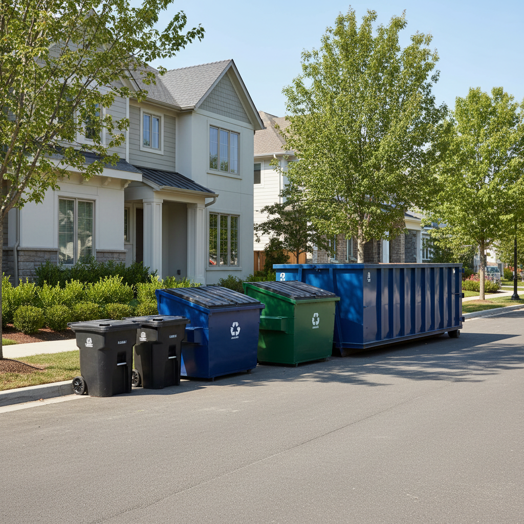 Statybinių atliekų konteineriai gyvenamajame rajone