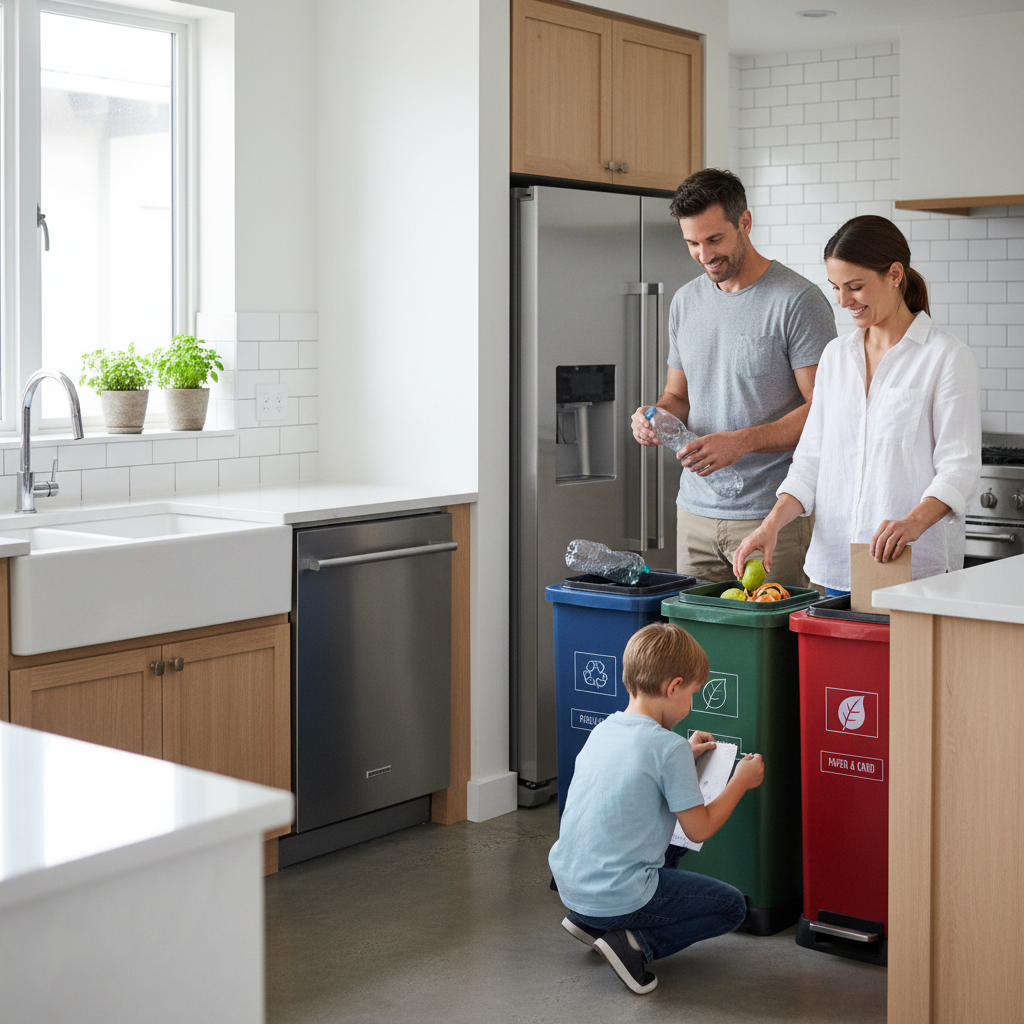 Šiukšlių rūšiavimas gyventojų namuose prieš išvežimą